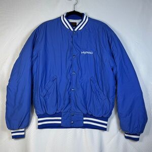 Vintag Pla-Jac by Dunbrooke Satin Blue HYPAC Coat Jacket Mens Size L USA